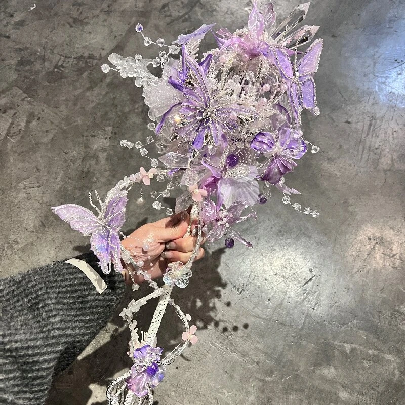 江梦原创[莫奈花园]西式权杖手捧花新娘捧花婚礼手工闺蜜结婚礼物