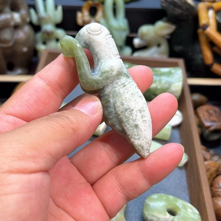 岫岩河磨玉（透闪石质玉）未镶嵌挂件唐*山