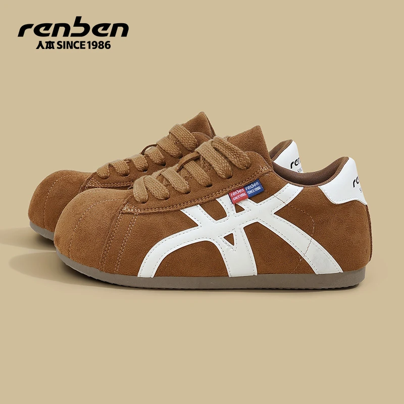 人本德训鞋防滑休闲鞋2025新款软底秋德训鞋运动鞋复古ins潮流