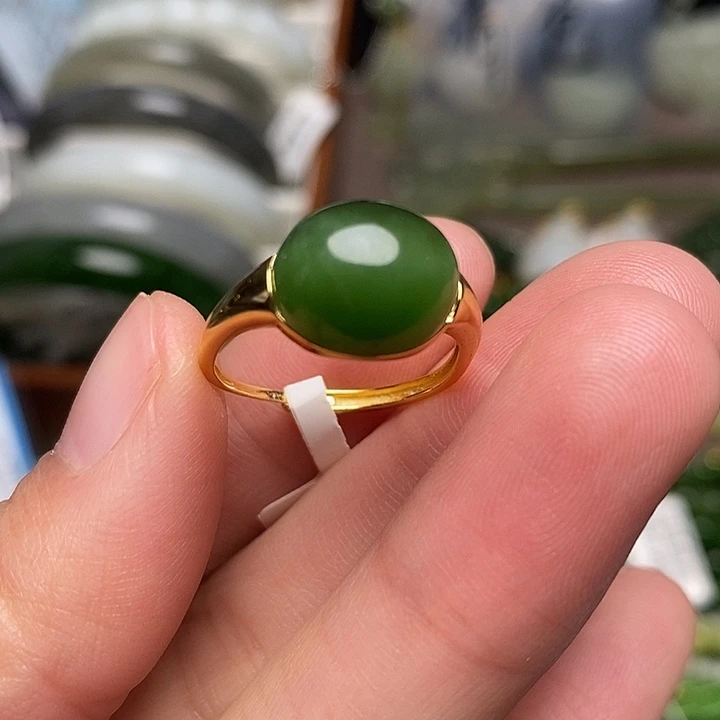 和田玉银S925镶嵌戒指