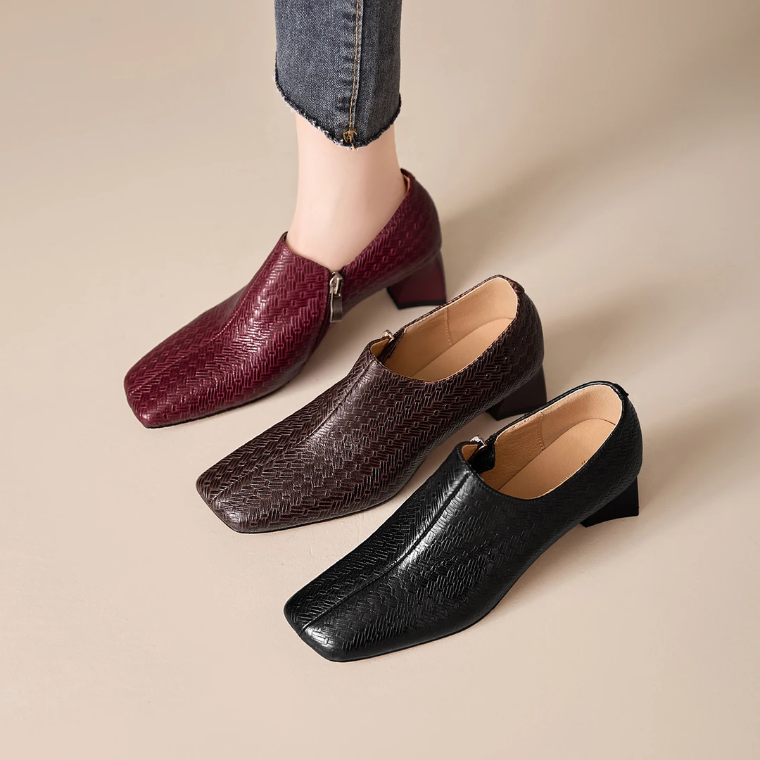 跟高5cm/34-40/气质百搭时尚粗跟简约大气休闲日常深口洋气单鞋女