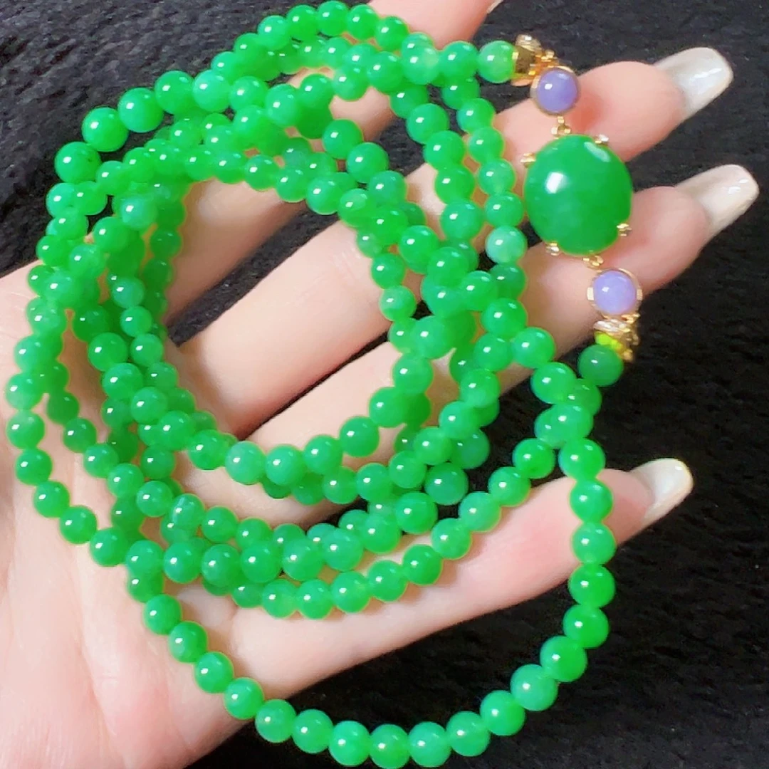 翡翠18K金镶嵌颈饰签收后24小时鉴赏期，过时不退