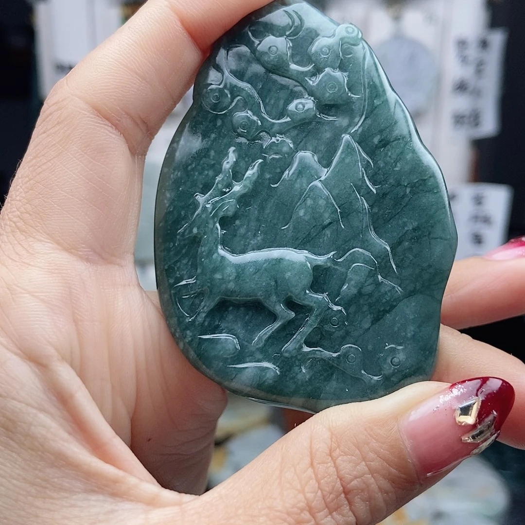 翡翠颈饰14K金镶嵌翡翠