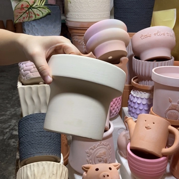 15×13白陶束腰盆 粗陶1个