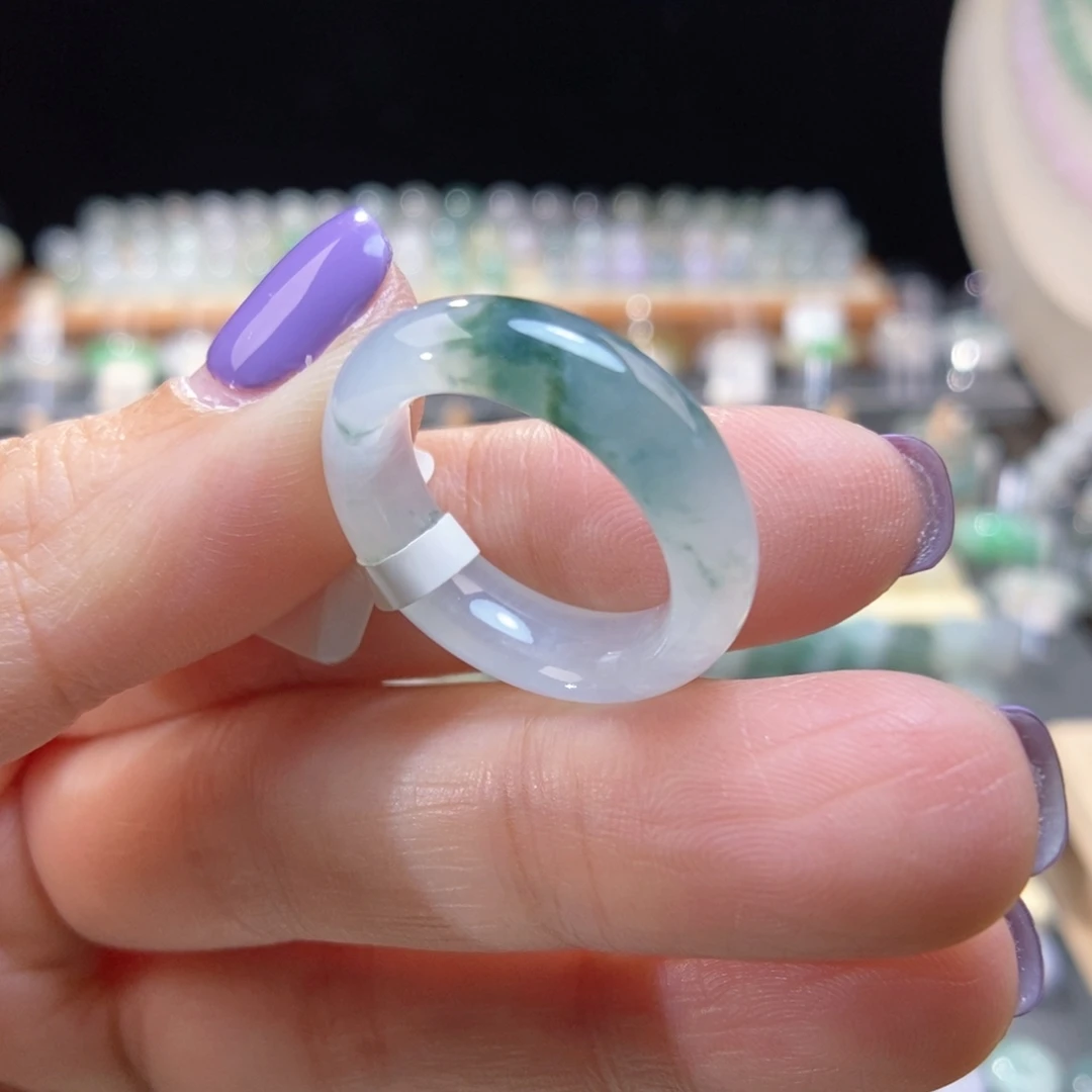 翡翠未镶嵌戒指14号飘花