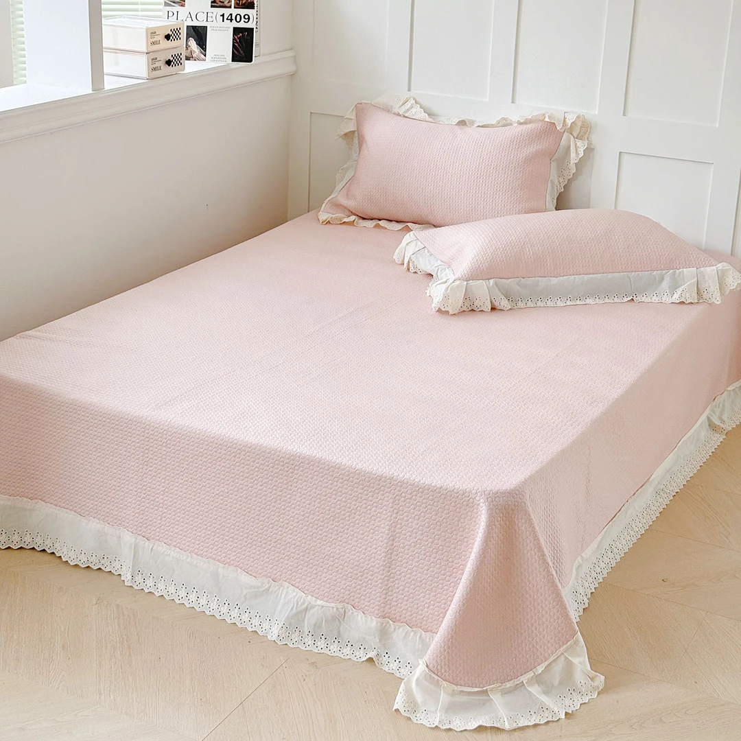床裙款冰丝软凉席夏季家用凉感PE冰豆豆可机洗凉爽透气席子三件套