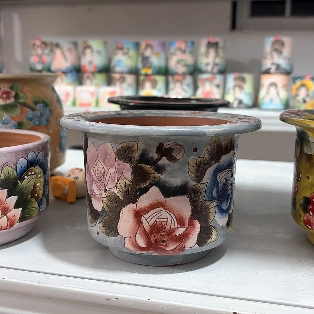 紫砂花盆子**妈手工花盆默认微瑕