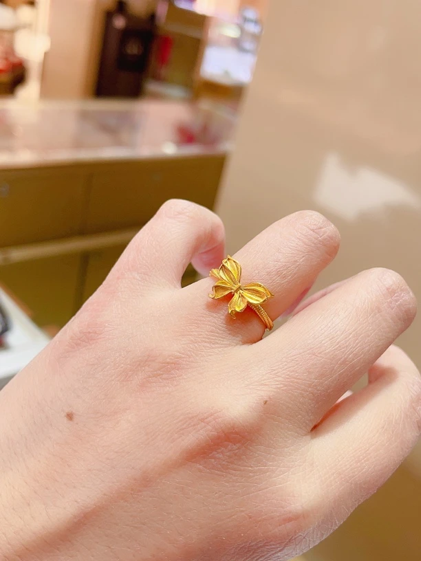足金999蝴蝶戒指