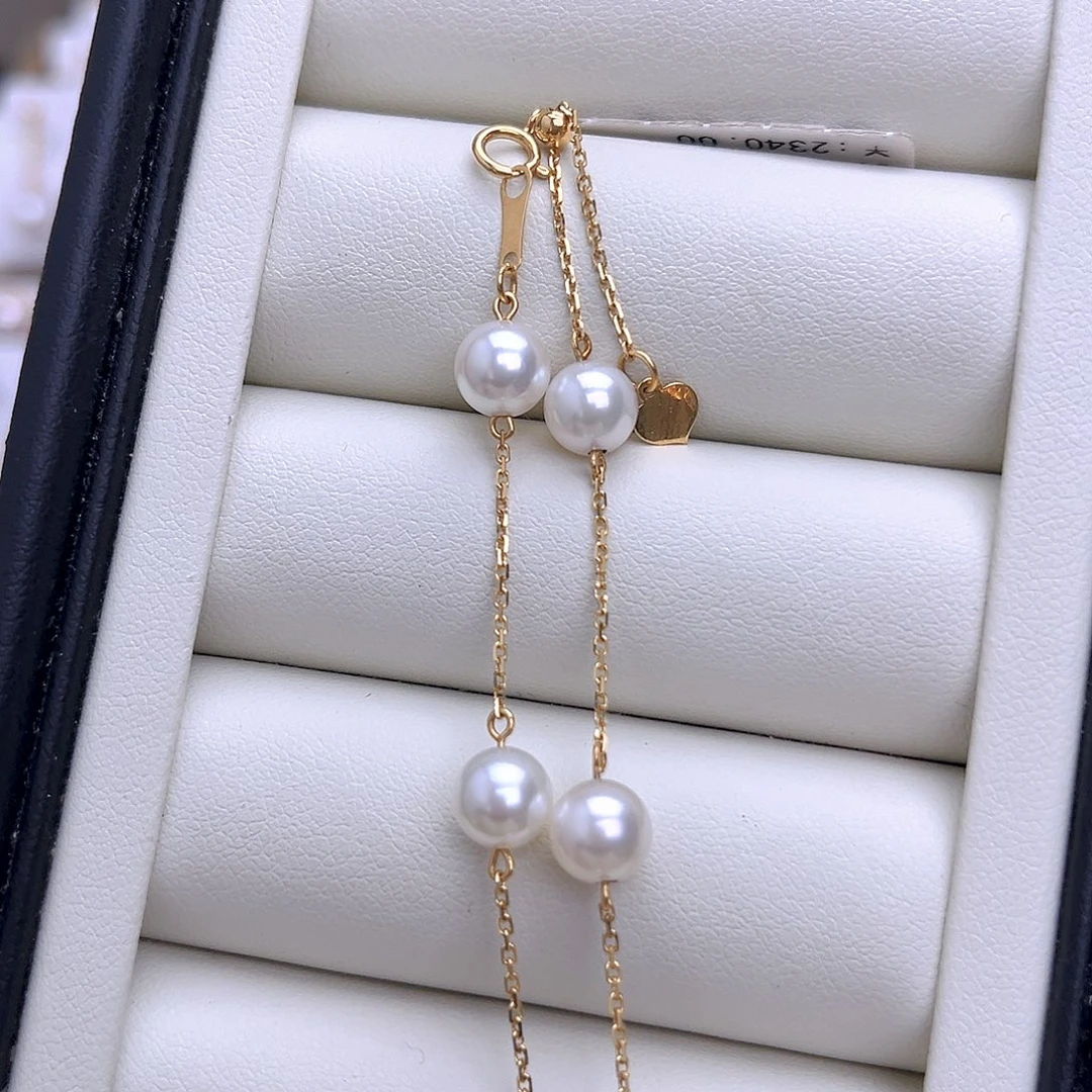 海水珍珠18K金镶嵌手链