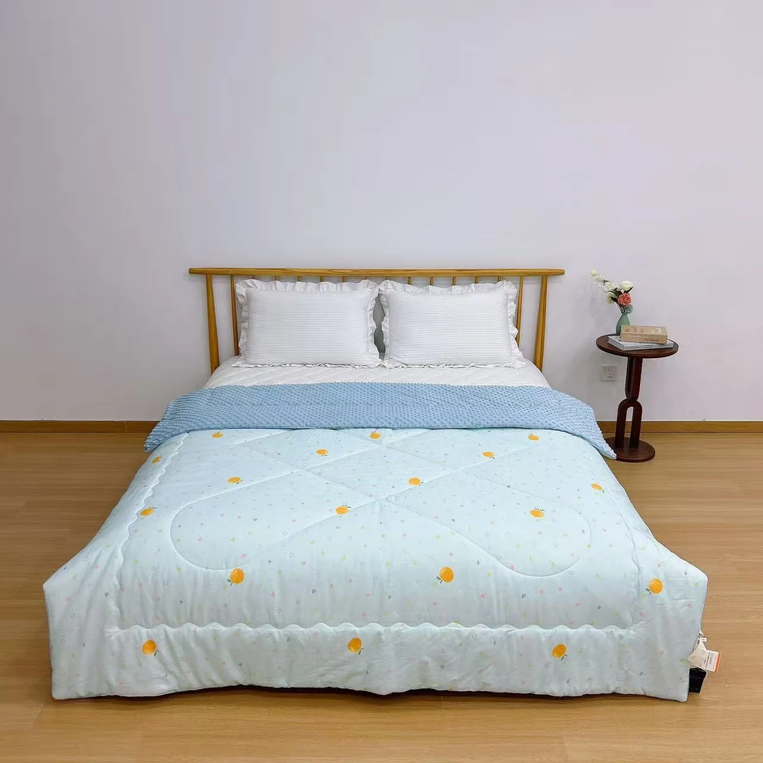 【爱果】纯棉印花春秋冬保暖双面款 田园风超柔软亲肤豆豆被