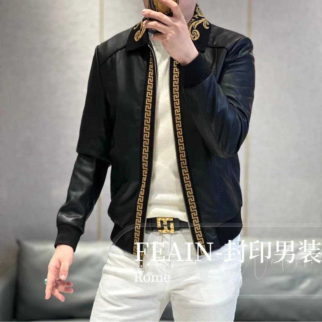 【雷迪凯奇】高端定制立体针织提花拼接夹克8157