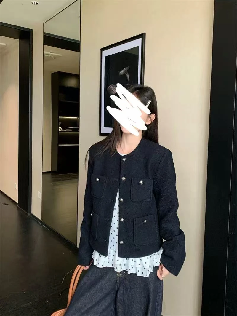 慧慧 短款小香风波点内搭女圆领两件套外套99550/99552