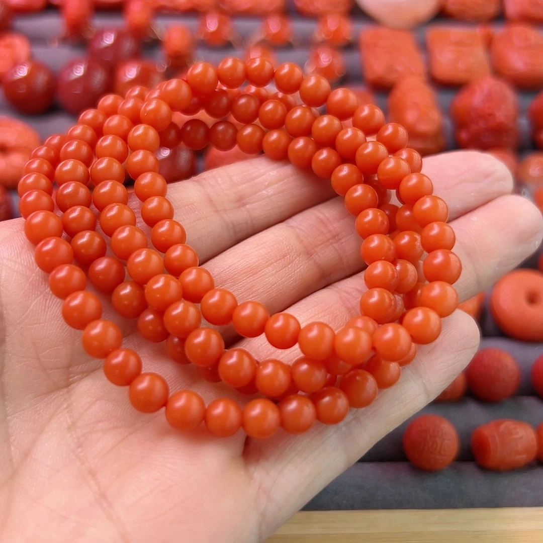 南红玛瑙未镶嵌手链一