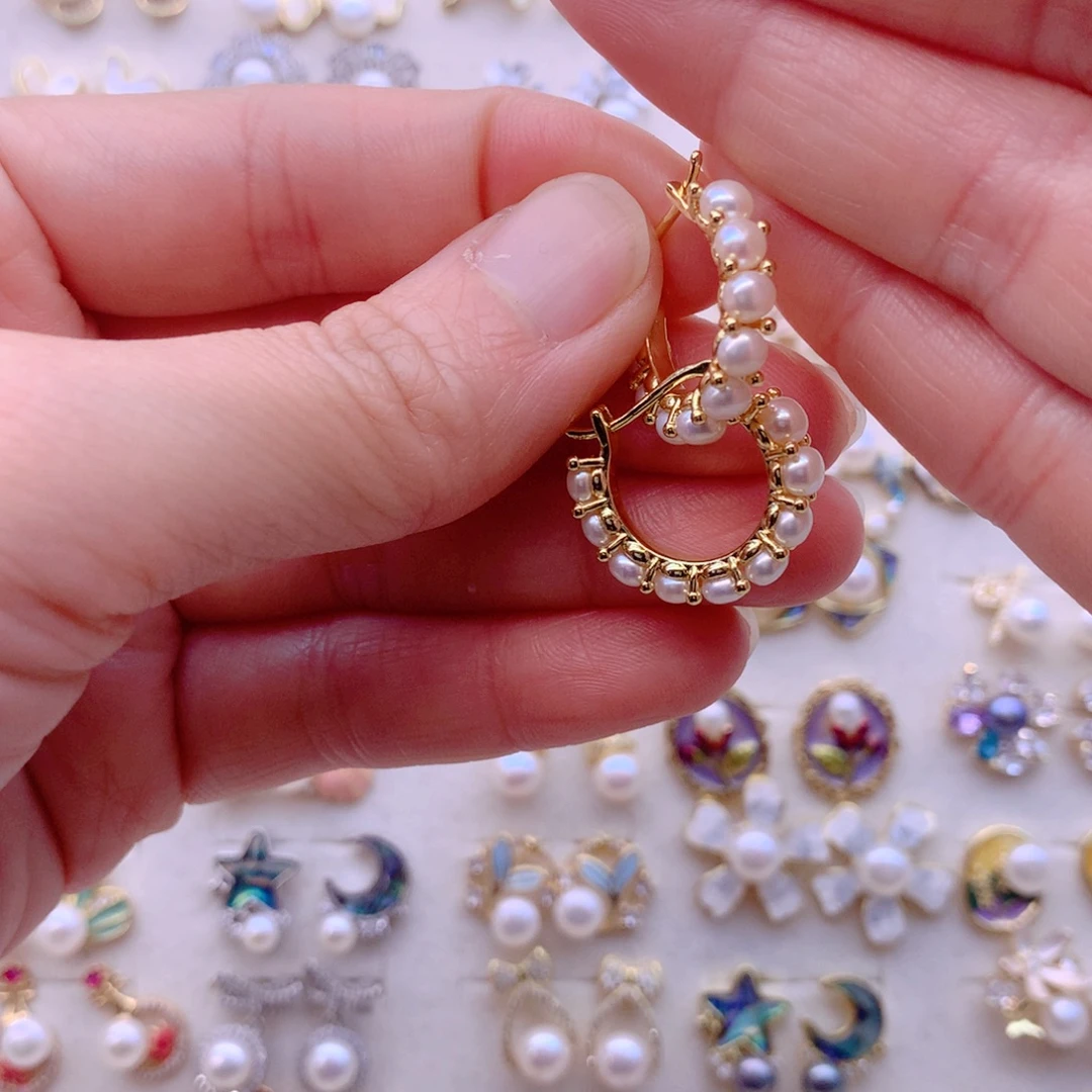 耳饰淡水珍珠合金