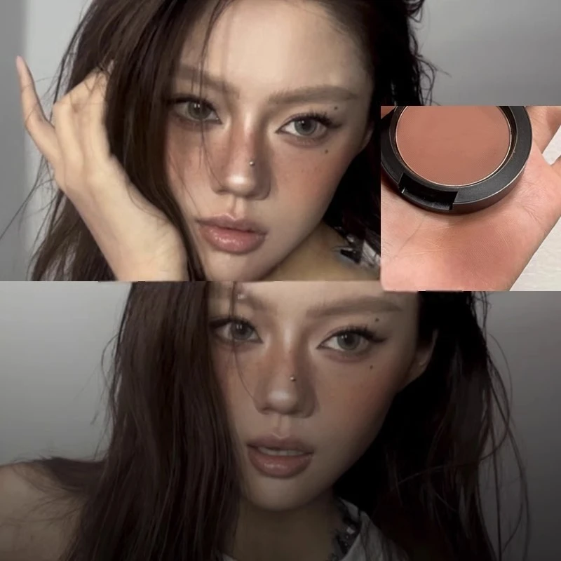 黄皮原生亚裔妆容 裸咖土棕色腮红轻欧美泰妆雀斑高级感 土橘烟熏