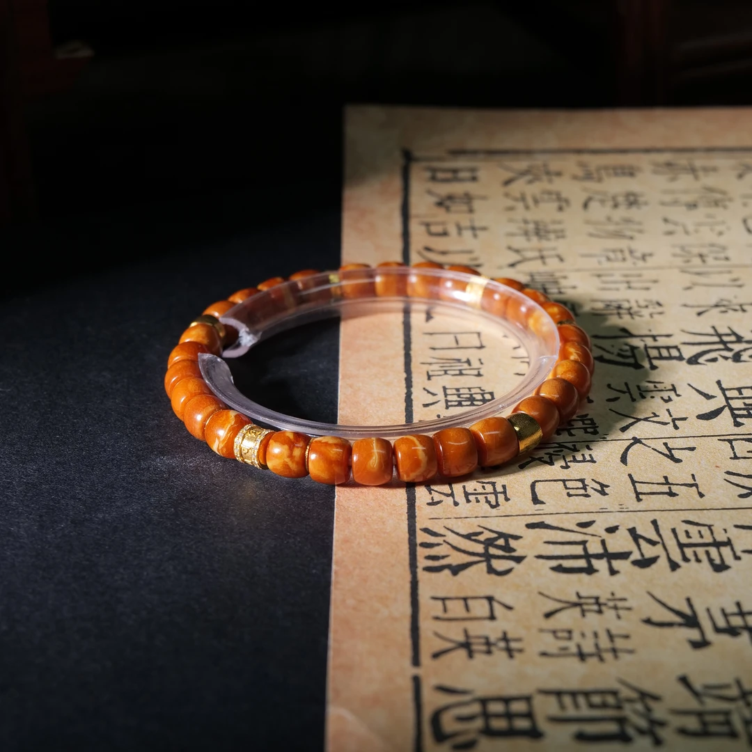 【韵洁珠宝】18k金蜜蜡DIY手串6mm+/Z0614/多样性发一件