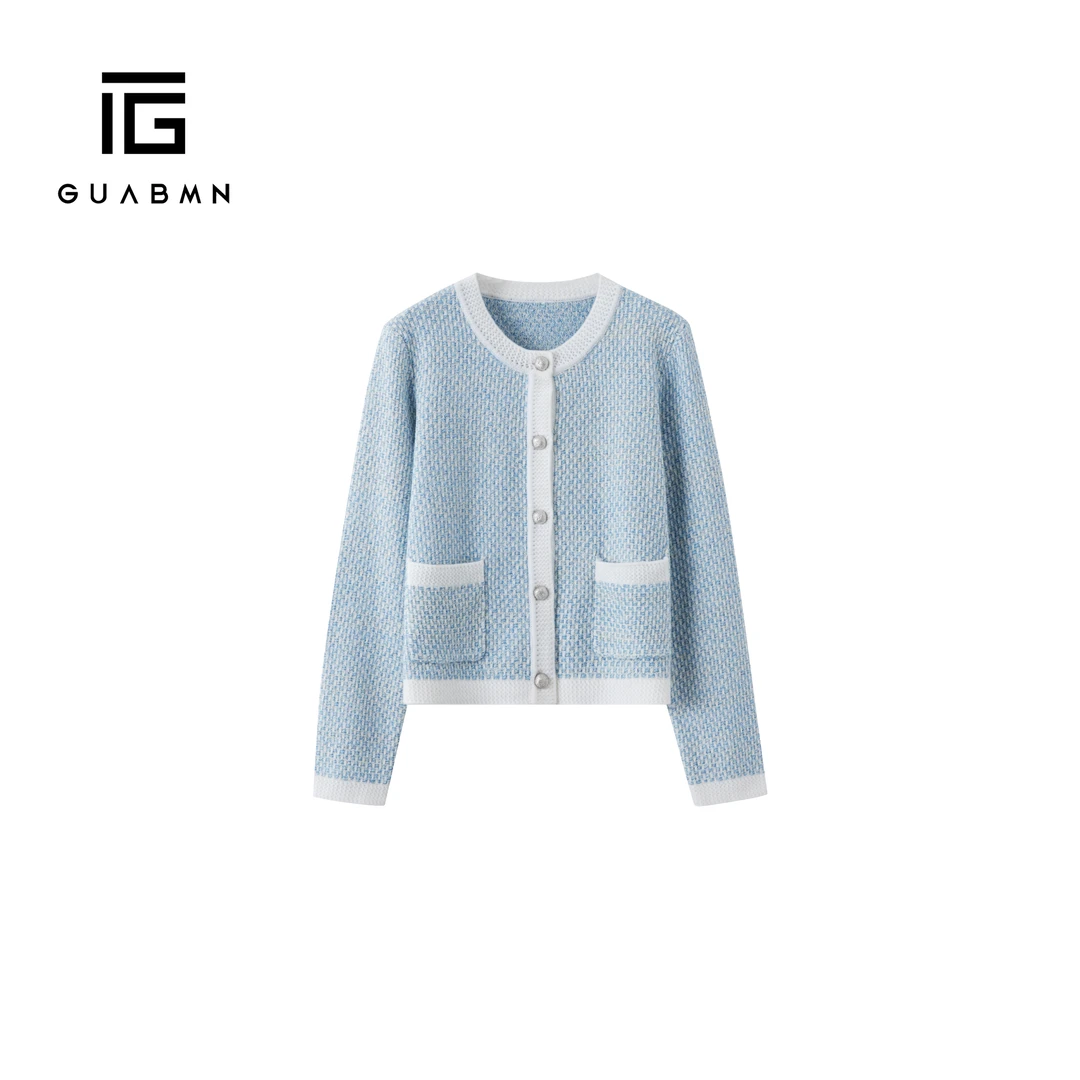 GUABMN2026春季新款针织粗花金属色扣点缀日常通勤小香风外套235