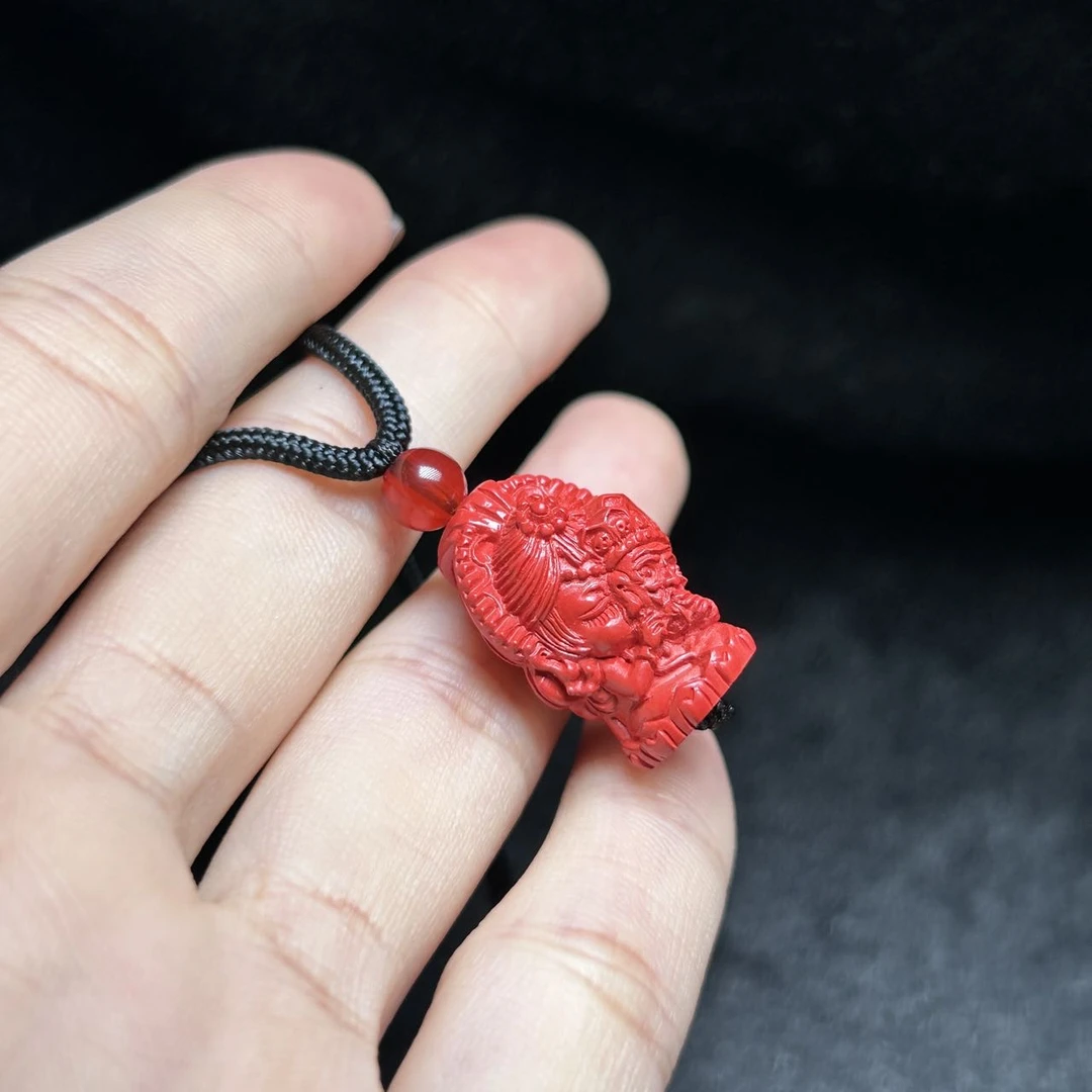 含辰砂工艺品【小宝珠宝】14 T70159-朱砂吊坠-21*14*13mm