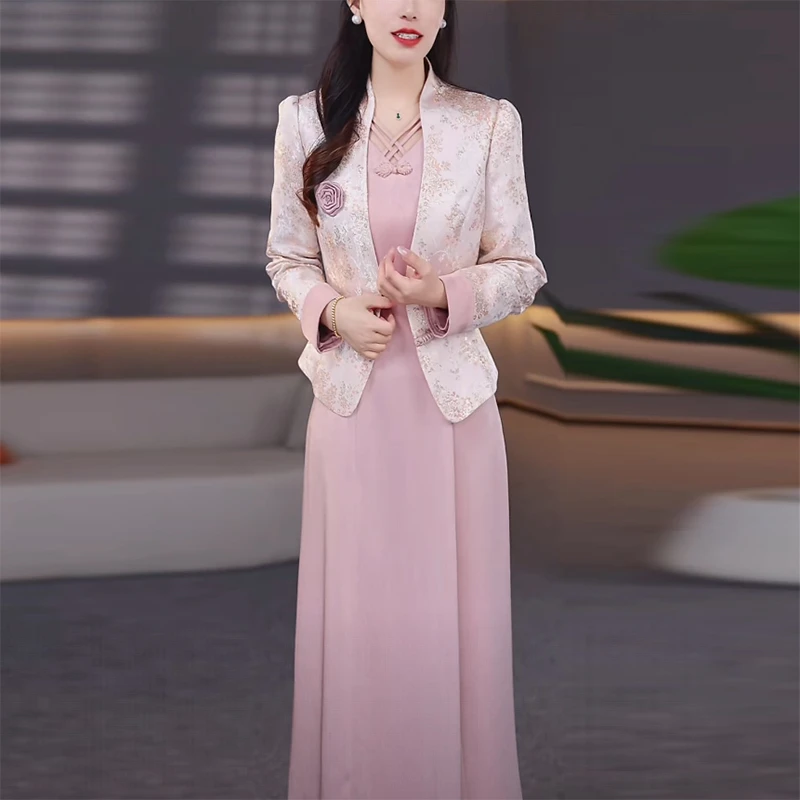 新中式显瘦修身减龄大方得体气质女人味高级洋气上档次时髦连衣裙