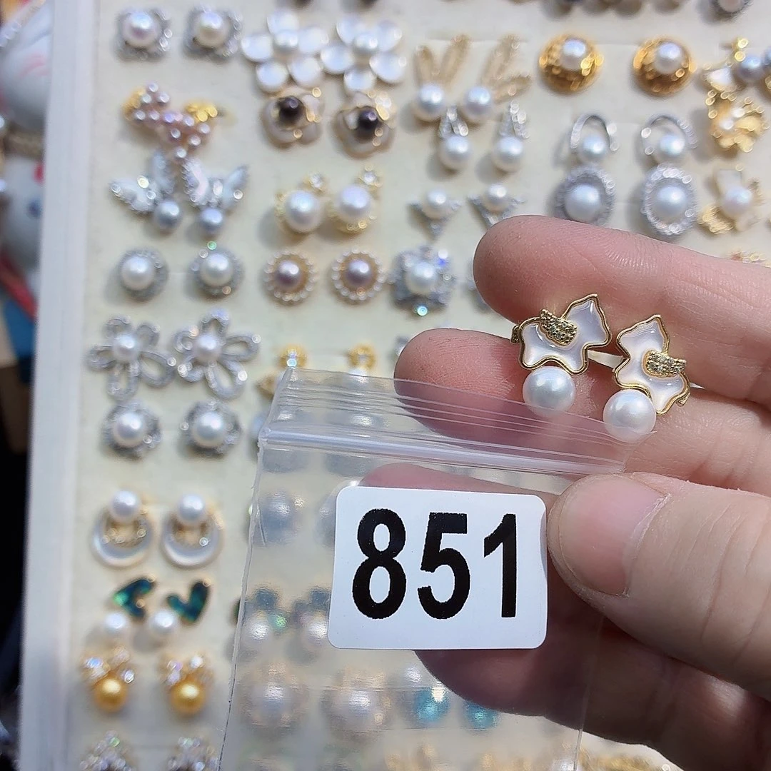 淡水珍珠耳饰合金