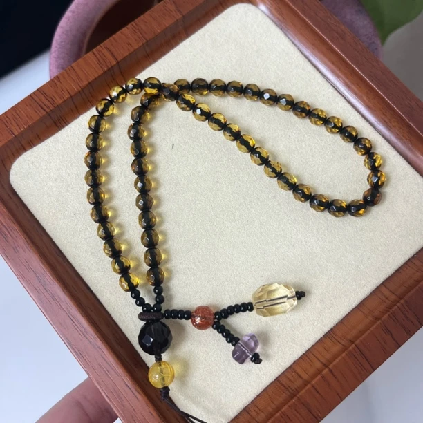 天然琥珀黑杰克手机挂链挂件