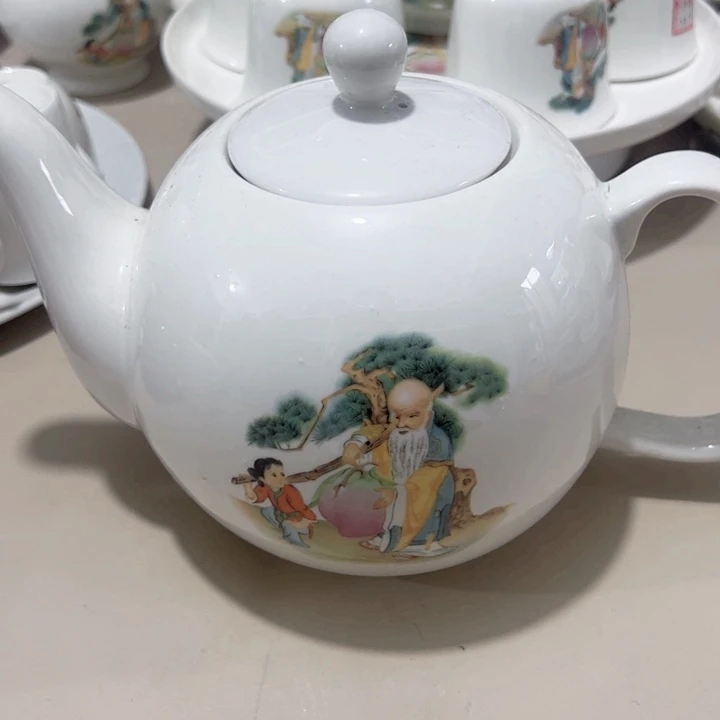 用***3瓷片陶瓷制品寿星壶