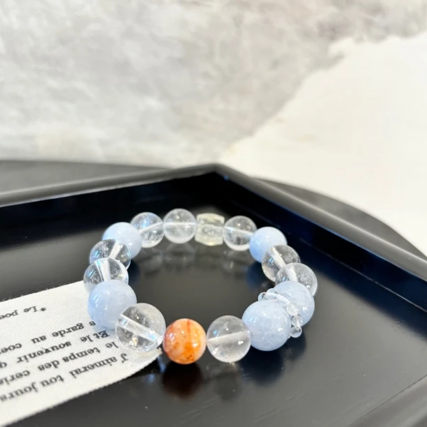 铜合金仿水晶手链 铜合金仿水晶手链 蓝白zz手链SL1846