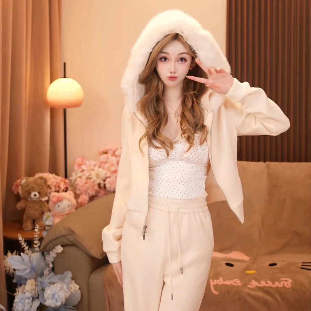 彭裳裳【星芒暖耀】秋冬宽松加厚加绒可外穿时尚保暖居家睡衣套装