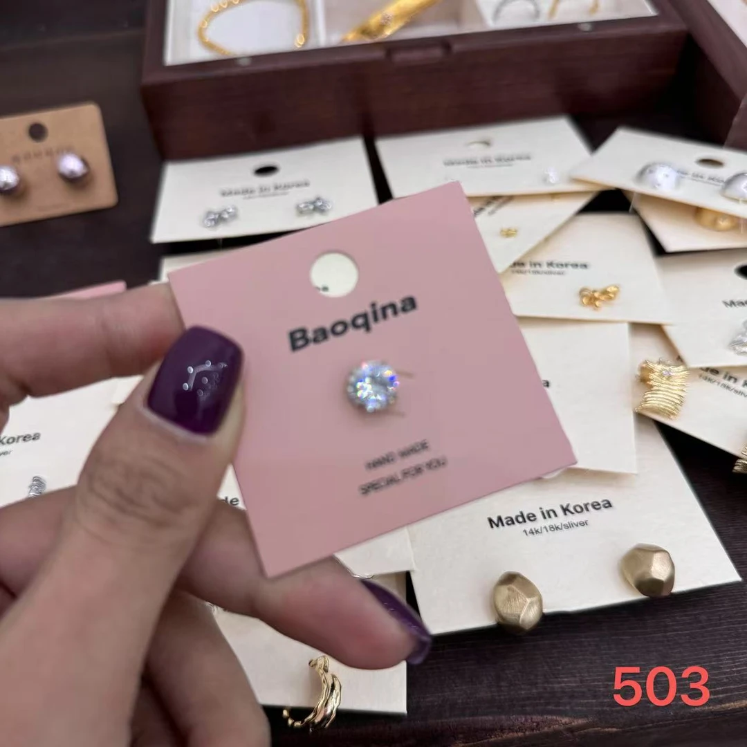 铜合金亚克力耳饰 法式气质【经典亮闪钻】仿钻耳骨钉ins