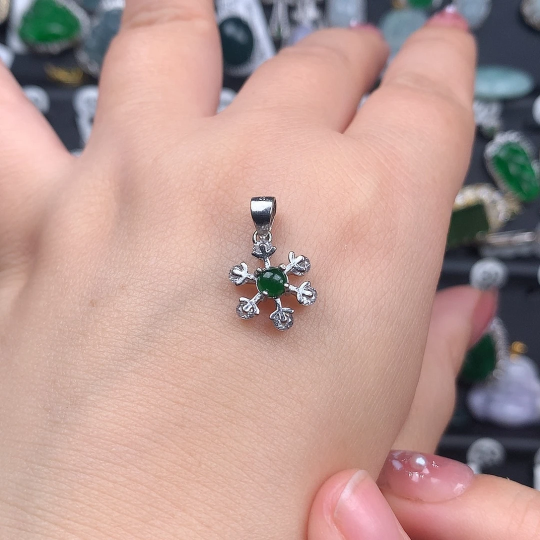 翡翠银S925镶嵌颈饰