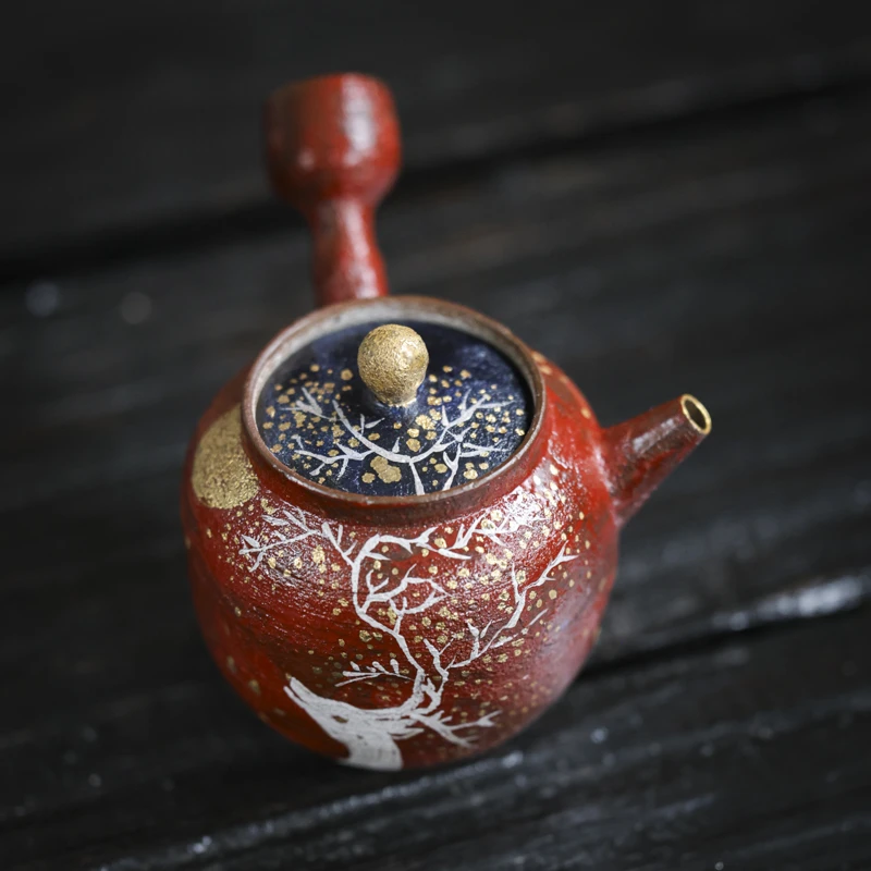 【小田甄陶】炼陶-蕉白轩-白鹿侧把壶-140ml（蕉白S0700）