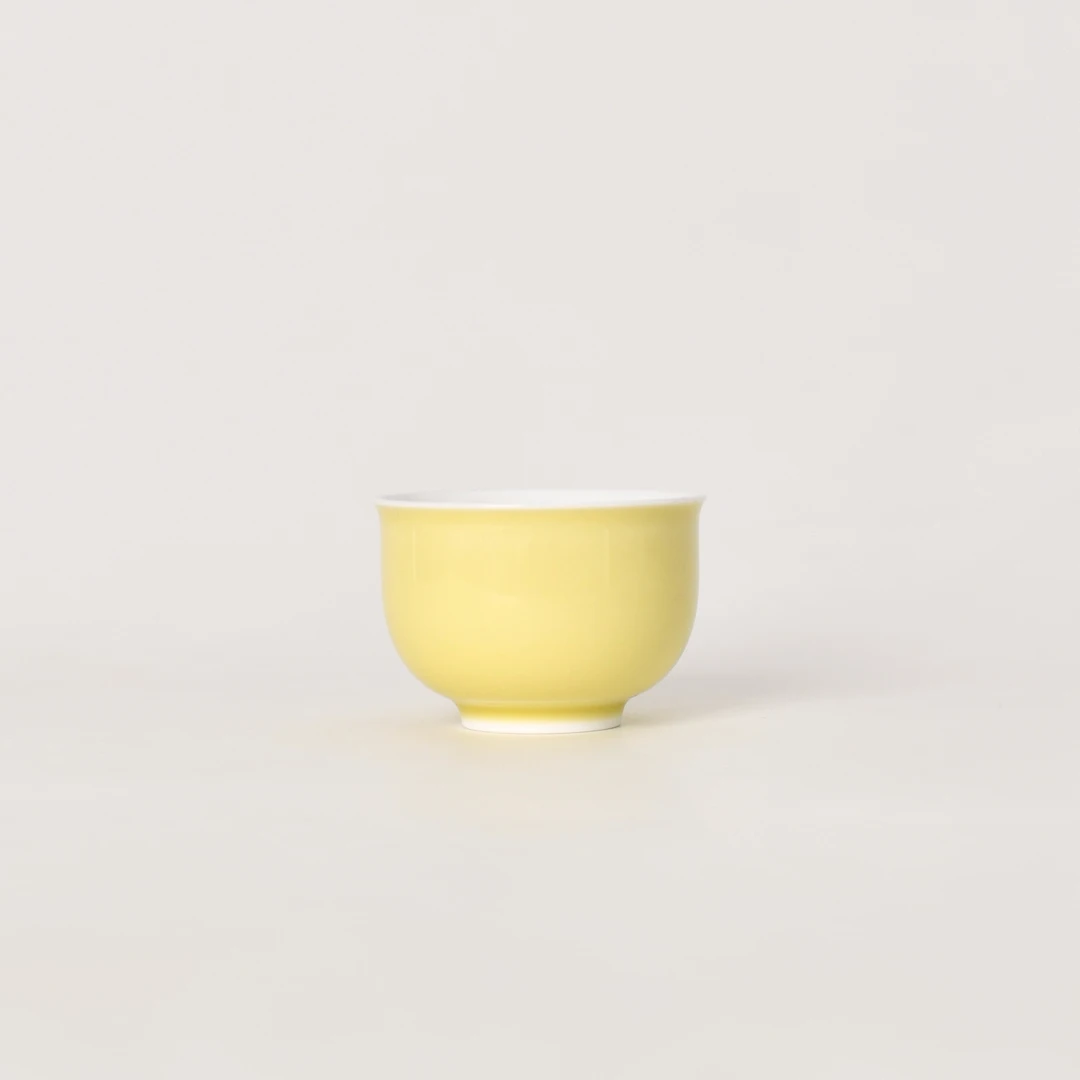 谷雨山房象牙黄凝露杯景德镇纯手工陶瓷主人杯60ml