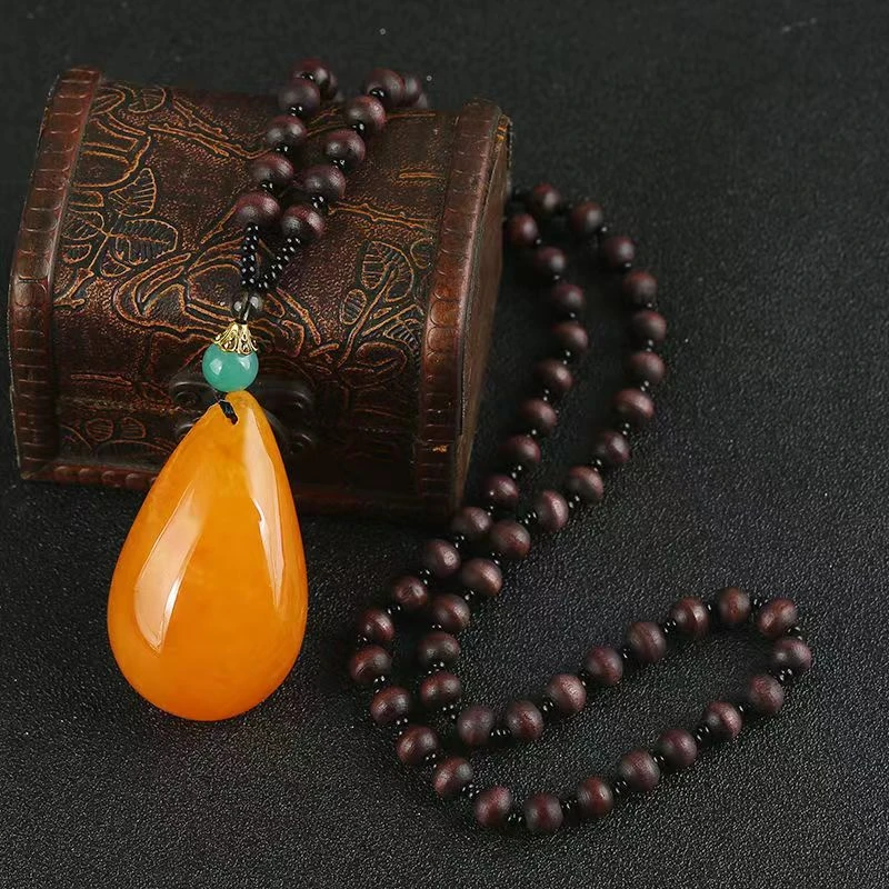 11新款时尚百搭木链子黄水滴