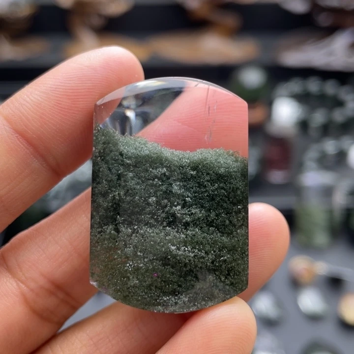 颈饰未镶嵌水晶绿幽灵无事牌定制