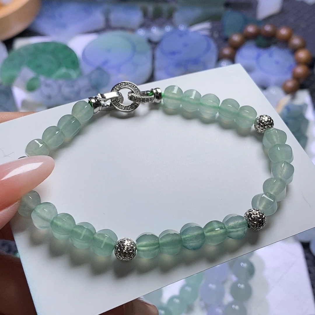 定制翡翠未镶嵌珠子卡7.5珠子