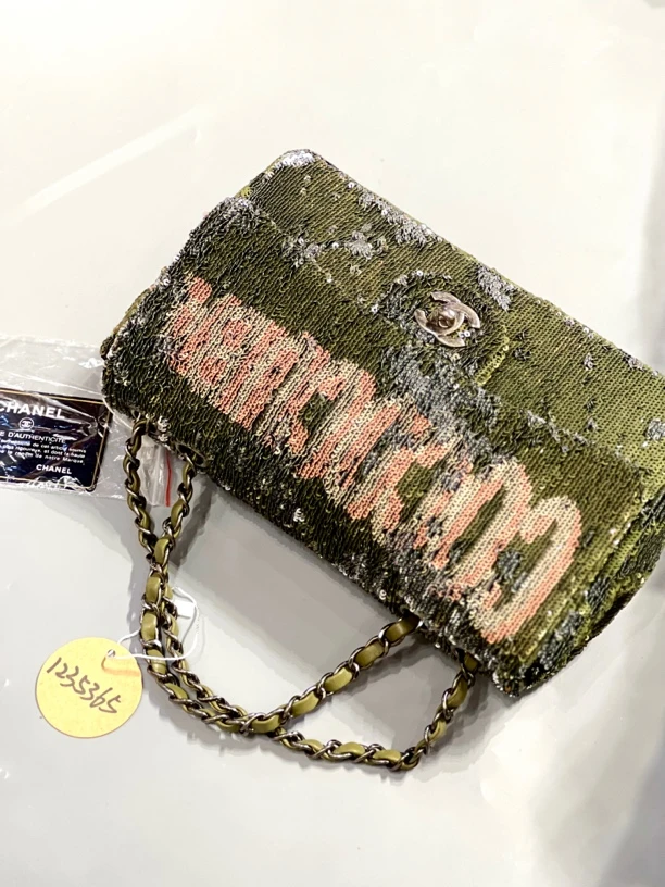 95新 Chanel/香奈儿 夏七中古/满亮片字母cf/单肩包1235365