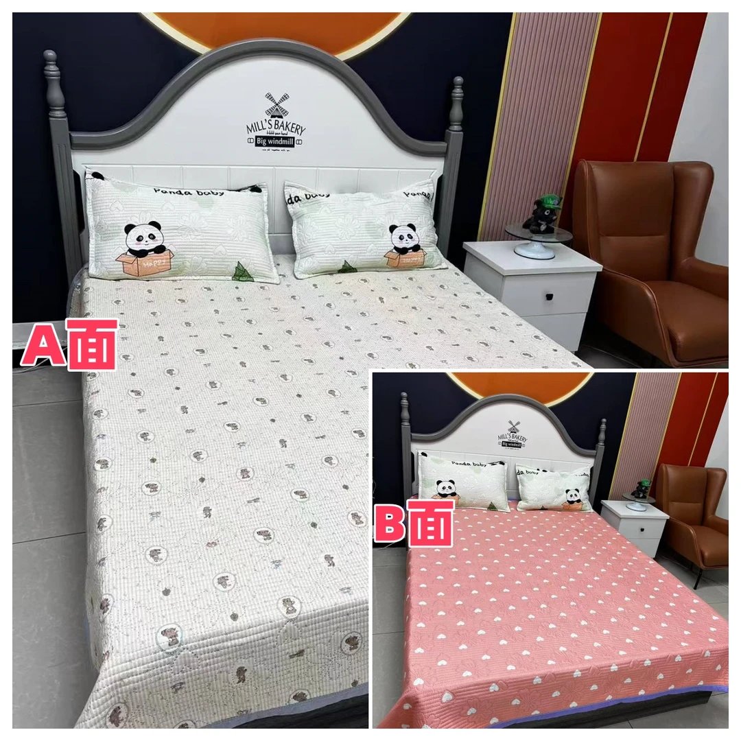 【小宽边】加棉双面床盖绗缝夹棉家用