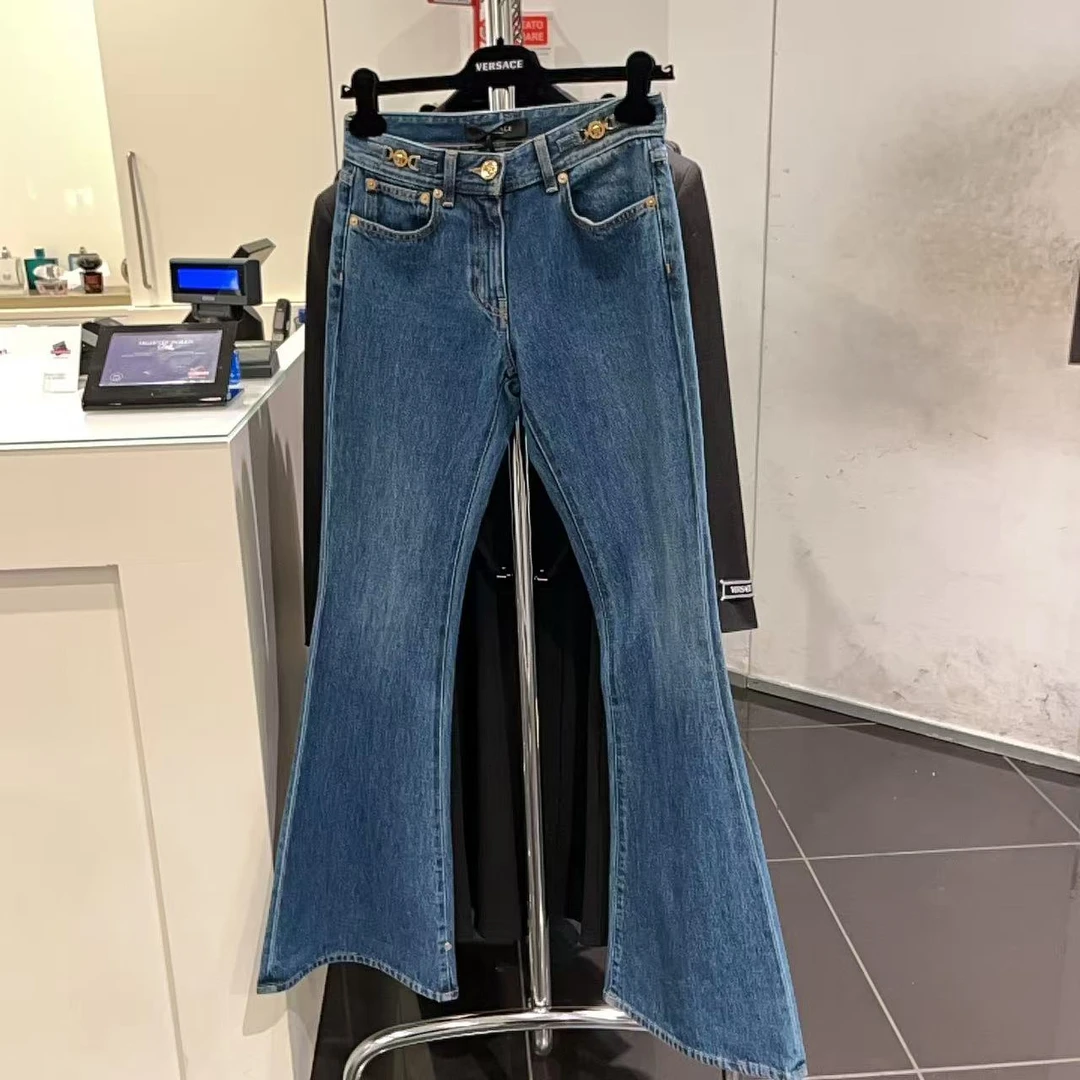 全新未使用 VERSACE/范思哲 女裤牛仔裤喇叭裤