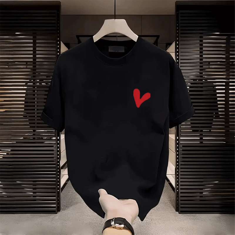 冰感潮牌新款修身短袖t恤男士美式百搭圆领宽松潮流休闲印花男装