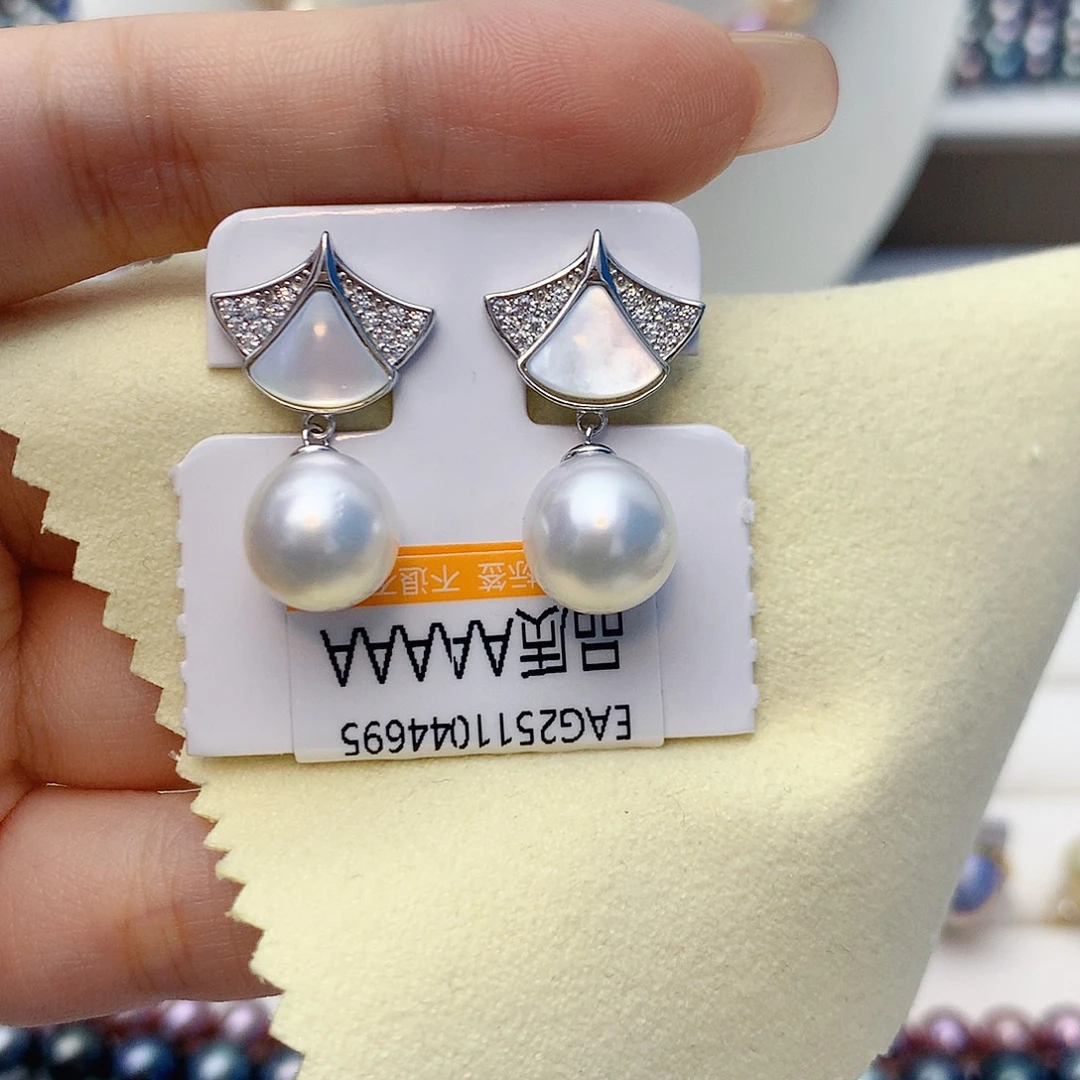 耳饰海水珍珠银S925镶嵌W65