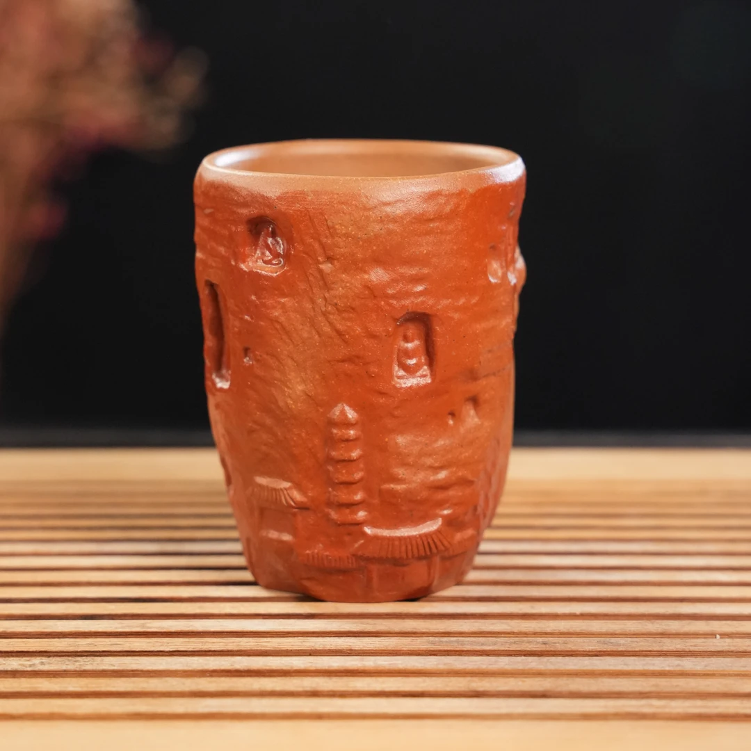 GS24-003   朱红章   宜兴手工紫砂  敦煌主人杯