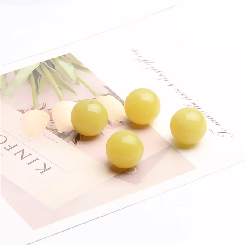 柠檬黄13.6MM圆珠散珠 K0480 多样性发一