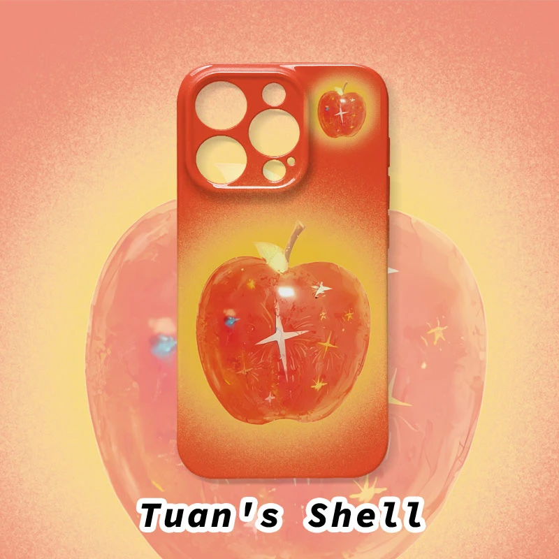 红色苹果菲林软壳适用于苹果/华为/VIVO/OPPO小米卡通创意手机壳