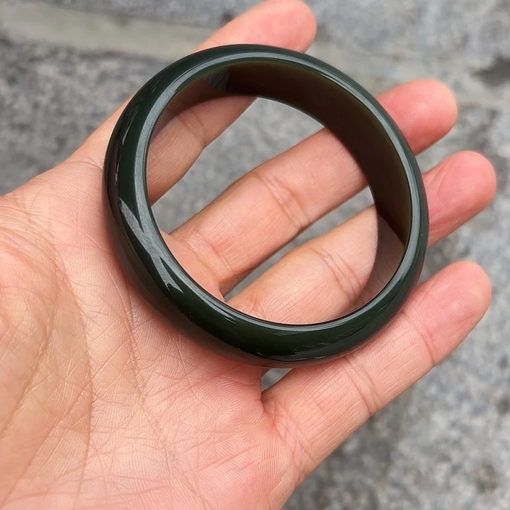 未镶嵌手镯和田玉（碧玉）铃***圆