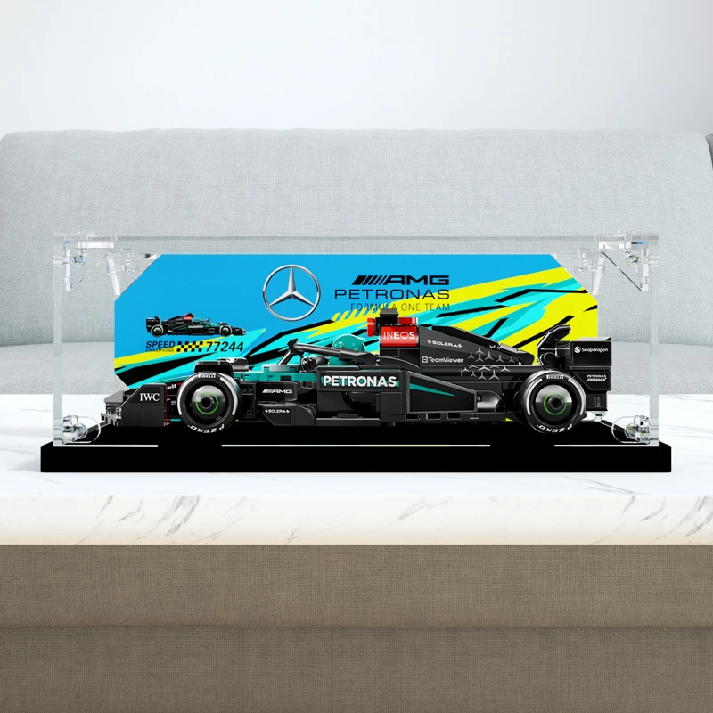 旻悦亚克力防尘盒适用乐高77244 梅赛德斯-AMG F1 W15赛车展示盒