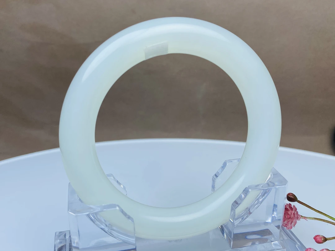 和田白玉羊脂圆口寿镯