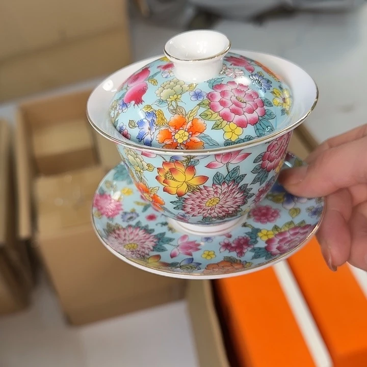 琉璃珐琅彩专场三才盖碗