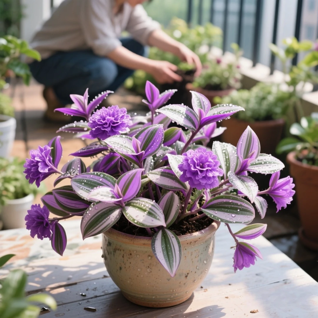 婚礼油画吊兰盆栽兰锦紫兰露阳台室内办公桌水培植物好养绿植花卉