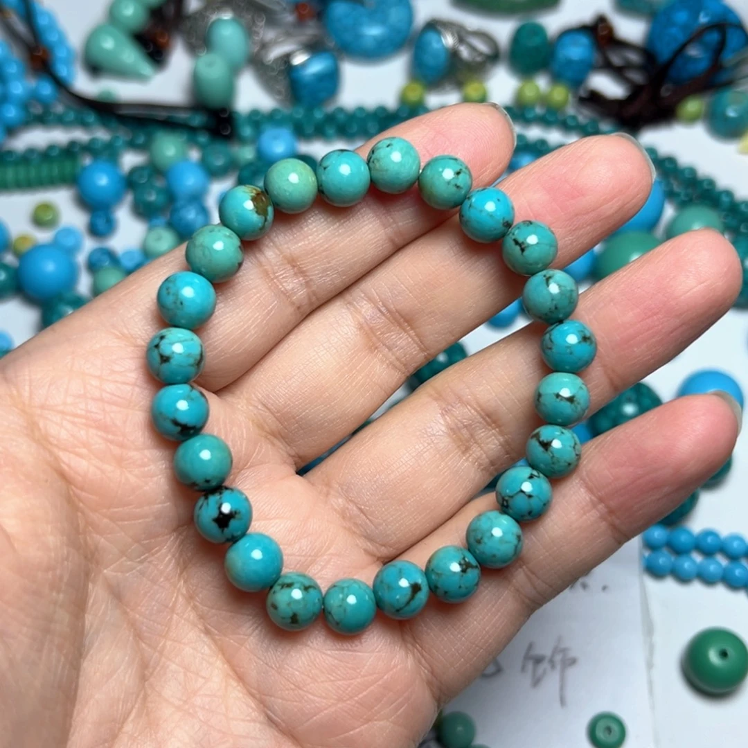 卡8+绿大花珠子手串手链