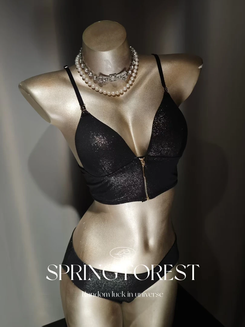 ABC杯内搭打底内衣女薄款细肩带前扣美背内衣无钢圈性感文胸套装